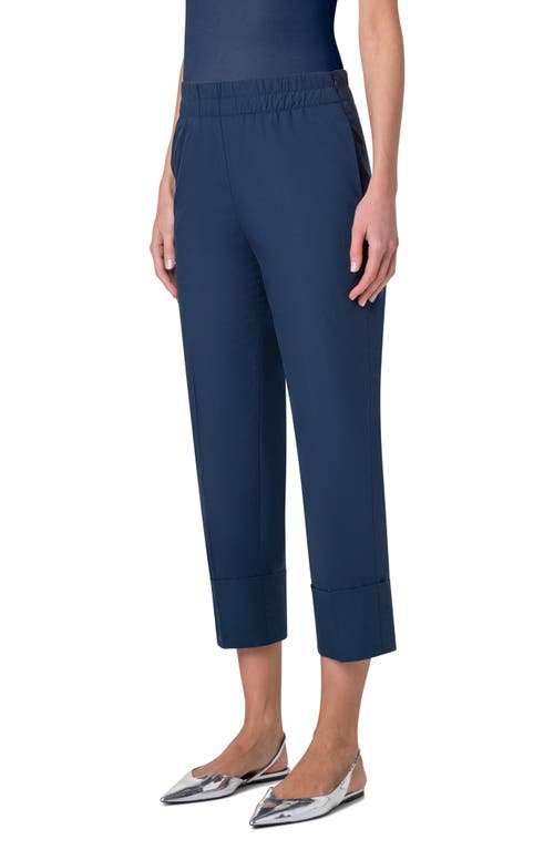 Shop Akris Punto Farrel Wide Cuff Crop Pants In Ink