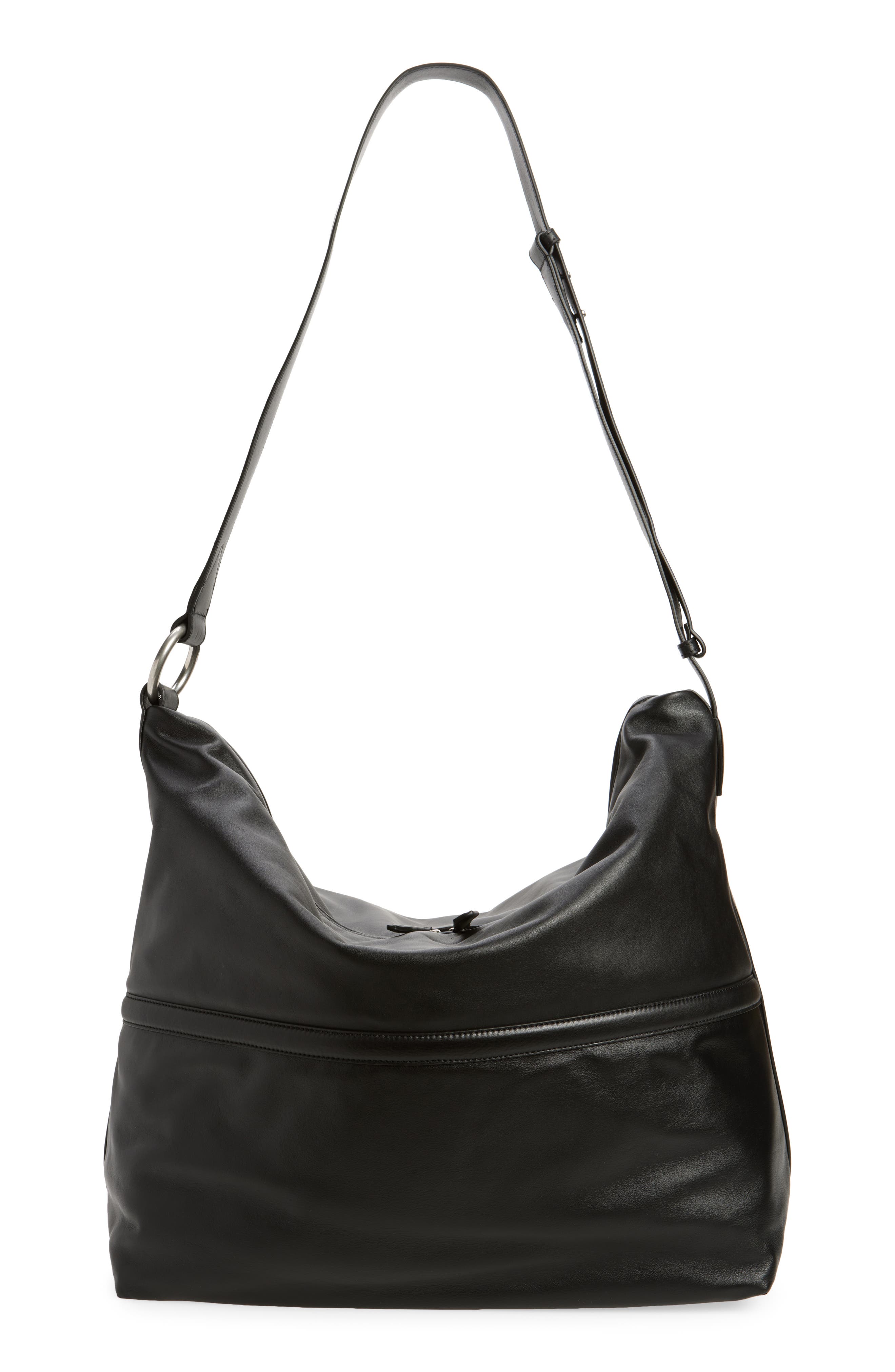 Dries Van Noten Leather Shoulder Bag In Black