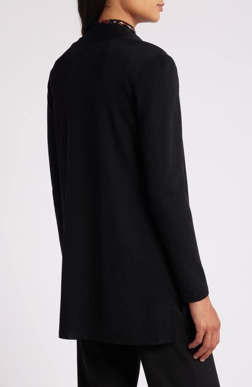 Shop Anne Klein Open Front Rib Cardigan In Anne Black