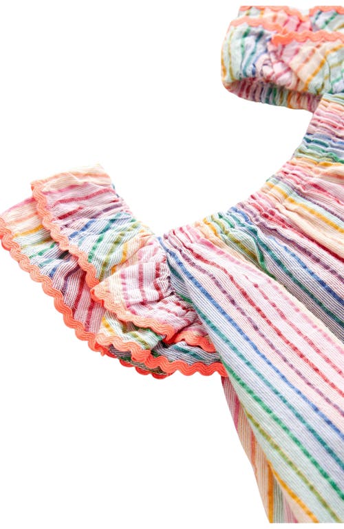 Shop Next Kids' Stripe Cotton Romper In Rainbow Stripe