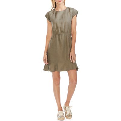 Vince Camuto Extended Shoulder Linen Dress, Green