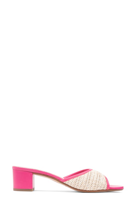 Shop Patricia Green Sienna Raffia Slide Sandal In Hot Pink