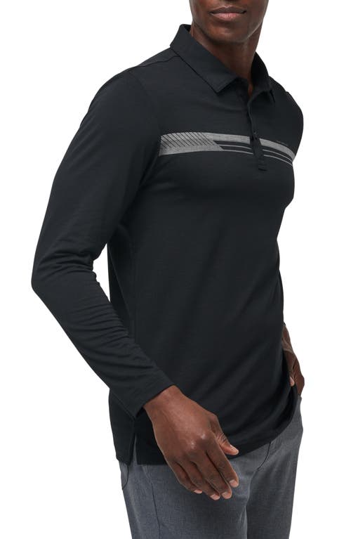 Shop Travismathew Course Mapper Long Sleeve Polo In Black