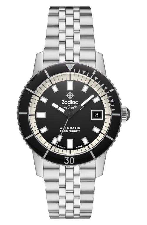 Shop Zodiac Super Sea Wolf Bracelet Watch, 40mm In Silver