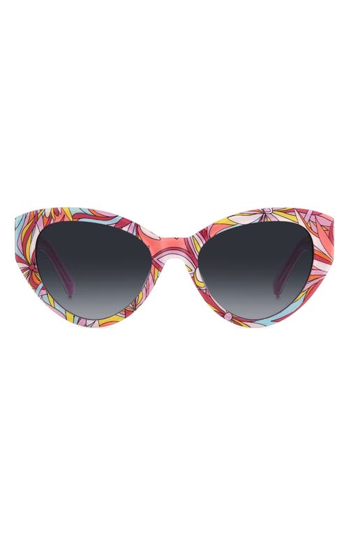 Kate Spade New York Paisleigh 55mm Gradient Cat Eye Sunglasses In Pattern Pink/grey Shaded