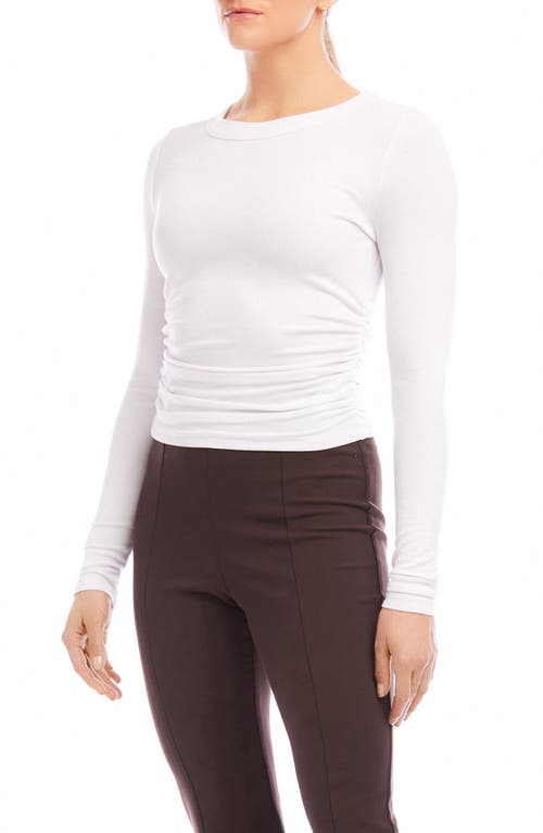 Fifteen Twenty Side Shirred Rib Top In White