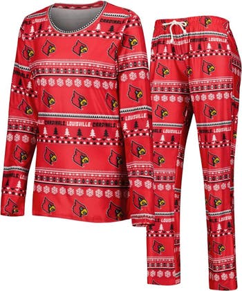 CONCEPTS SPORT Women's Concepts Sport Red Louisville Cardinals Holiday Long  Sleeve T-Shirt and Pants Sleep Set