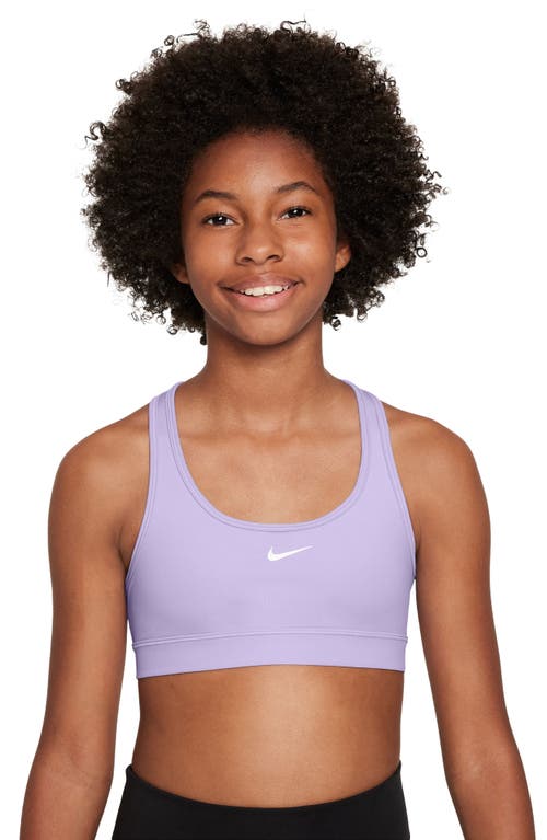 Shop Nike Kids' Dri-fit Racerback Sports Bra In Hydrangeas/white