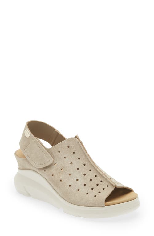 Wedge Slingback Sandal (Women in Taupe Suede