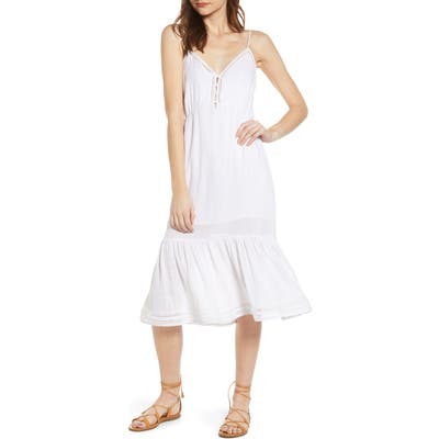 Rails Delilah Openwork Linen Blend Midi Dress, White