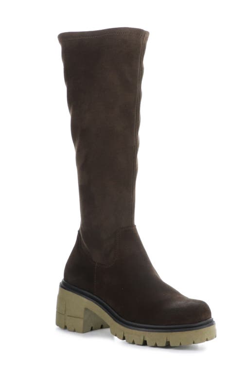 Shop Bos. & Co. Brenna Waterproof Platform Knee High Boot In Dark Brown/brown/khaki