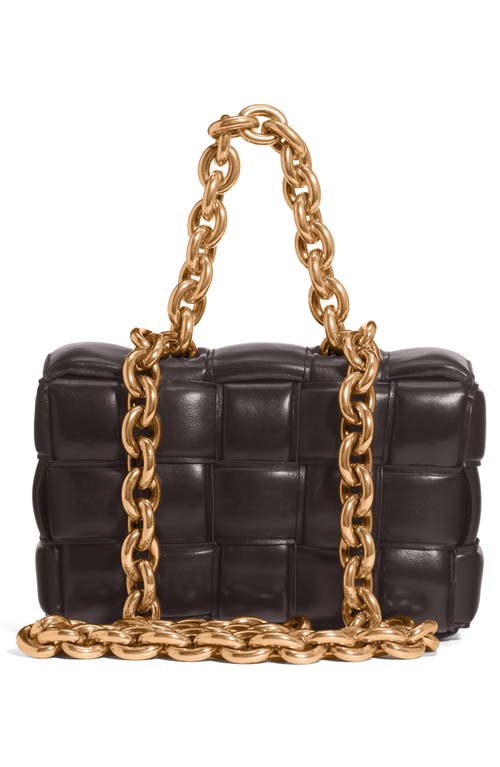 Bottega Veneta The Chain Cassette Intrecciato-leather Bag In Fondente/gold