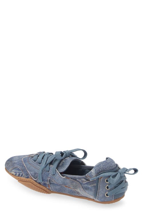 Shop Acne Studios Bilaria Denim Effect Leather Low Top Sneaker In Light Blue