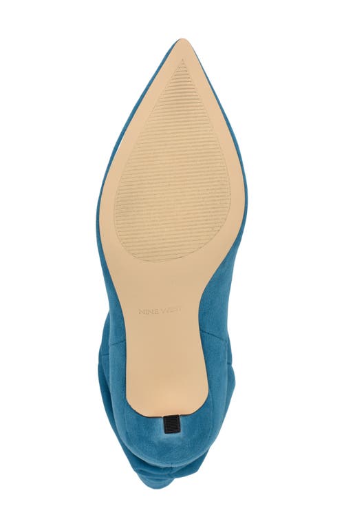 Shop Nine West Slouch Pointed Toe Bootie In Medium Blue