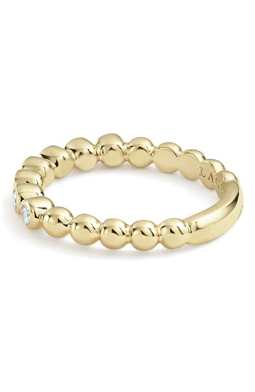 Lagos 18k Gold Beaded And Diamond Ring In Gold/diamond