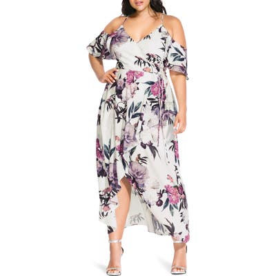 Plus Size City Chic English Garden Maxi Dress, Ivory