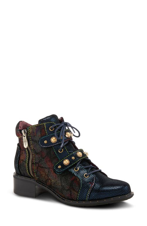 Shop L'artiste By Spring Step Chrissy Lace-up Bootie In Navy Multi