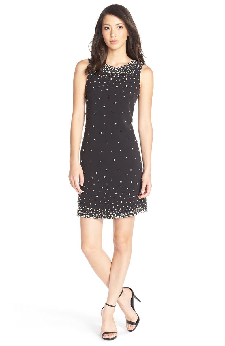 Eliza J Embellished Crepe Shift Dress | Nordstrom