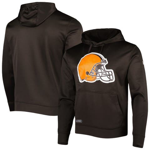 Men's New Era Brown Cleveland Browns Combine Authentic Split Defense Pullover Hoodie Size: Small