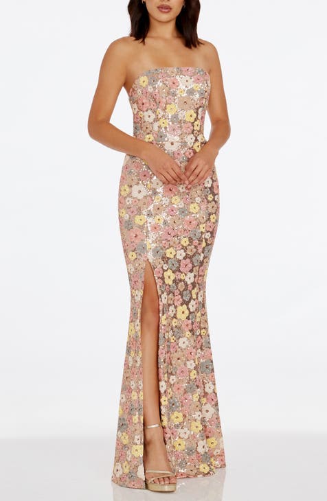 Janelle Floral Sequin Gown