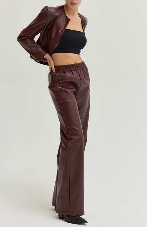 CRESCENT CRESCENT FAUX LEATHER STRAIGHT LEG PANTS