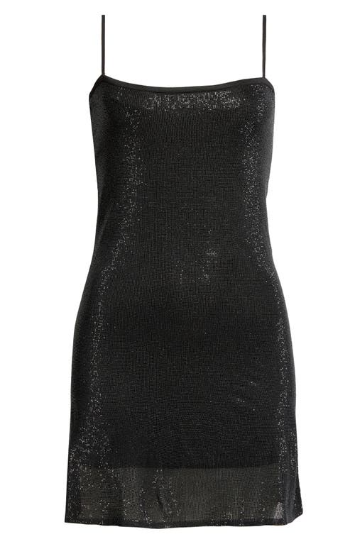 Alexander Wang Clear Beaded Minidress In Black
