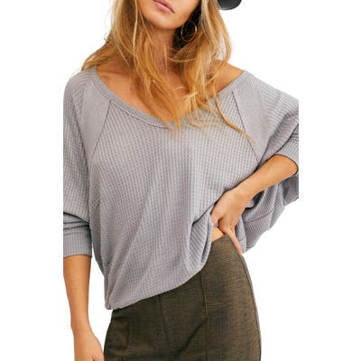Free People Santa Clara Thermal Top, Grey