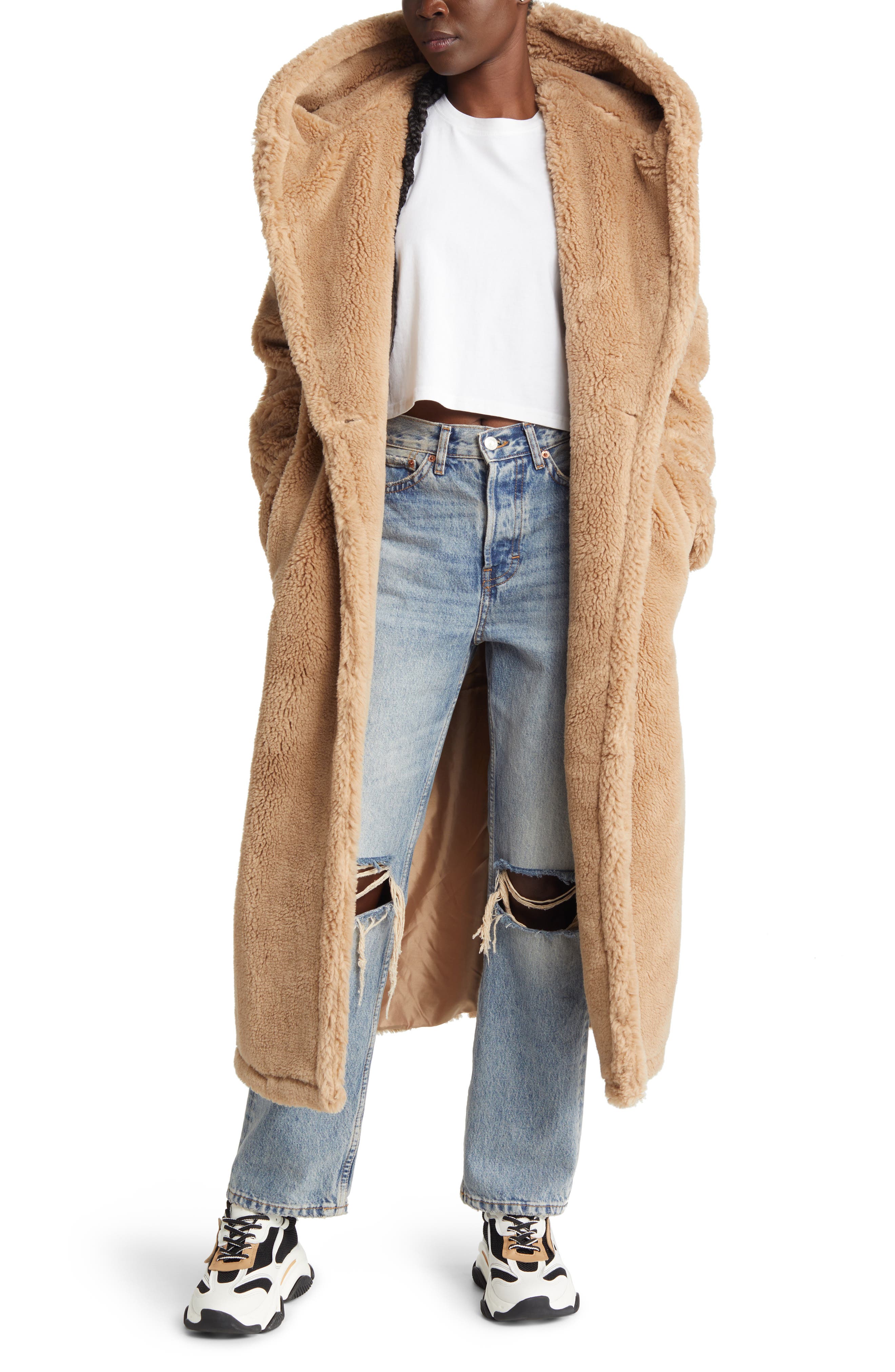 topshop fur hood jacket