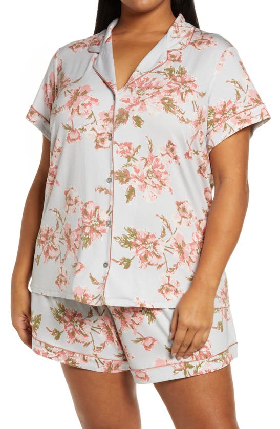 Nordstrom Moonlight Eco Short Pajamas In Grey Micro Tonal Floral
