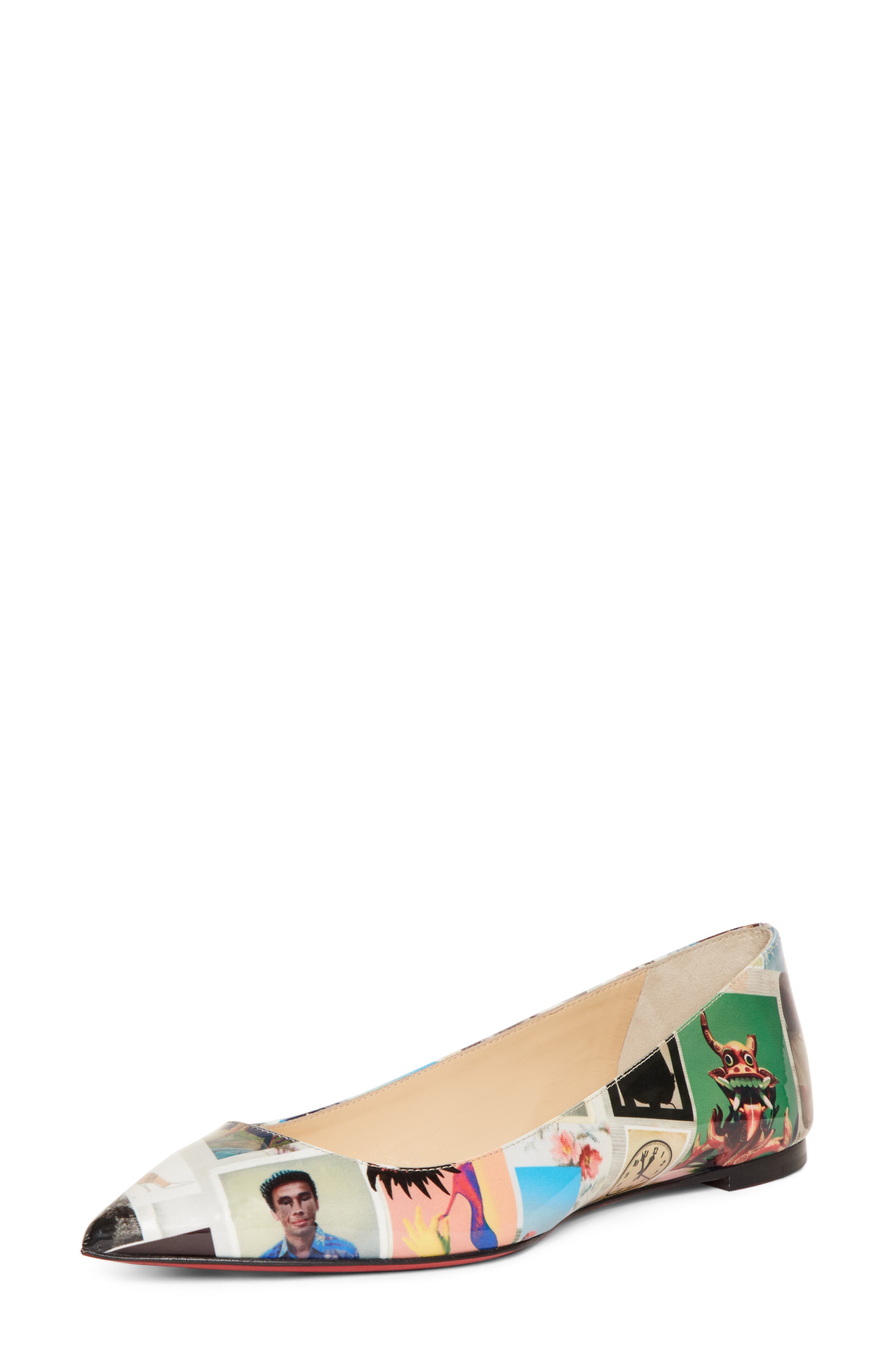 Christian Louboutin Ballalla Collage Pointy Toe Flat - Black