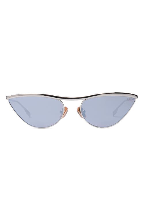 Toxica 59mm Cat Eye Sunglasses in Toxica Silver /Silver Flash