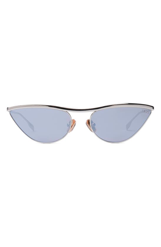 Dezi Toxica 59mm Cat Eye Sunglasses In Toxica Silver / Silver Flash