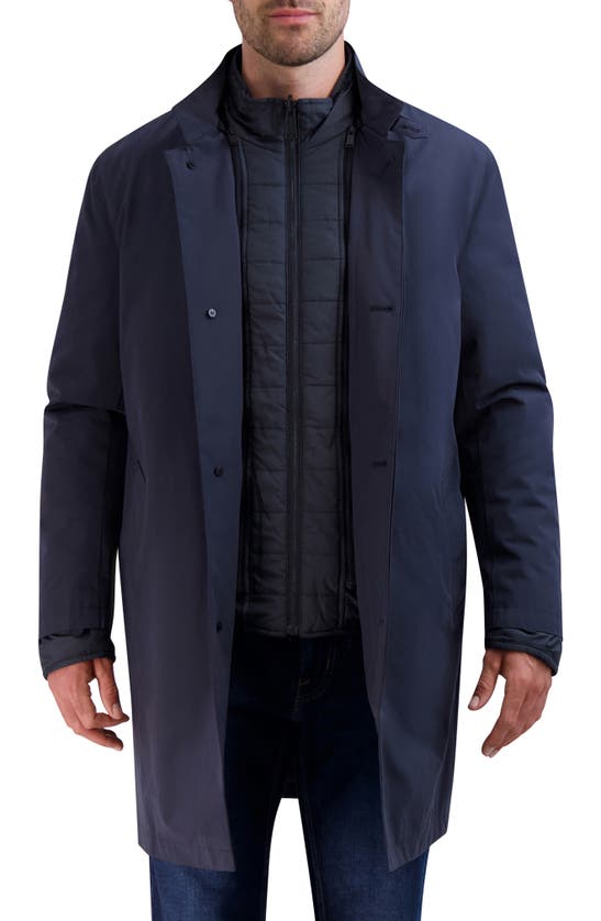 COLE HAAN TOPCOAT WITH REMOVABLE QUILTED BIB