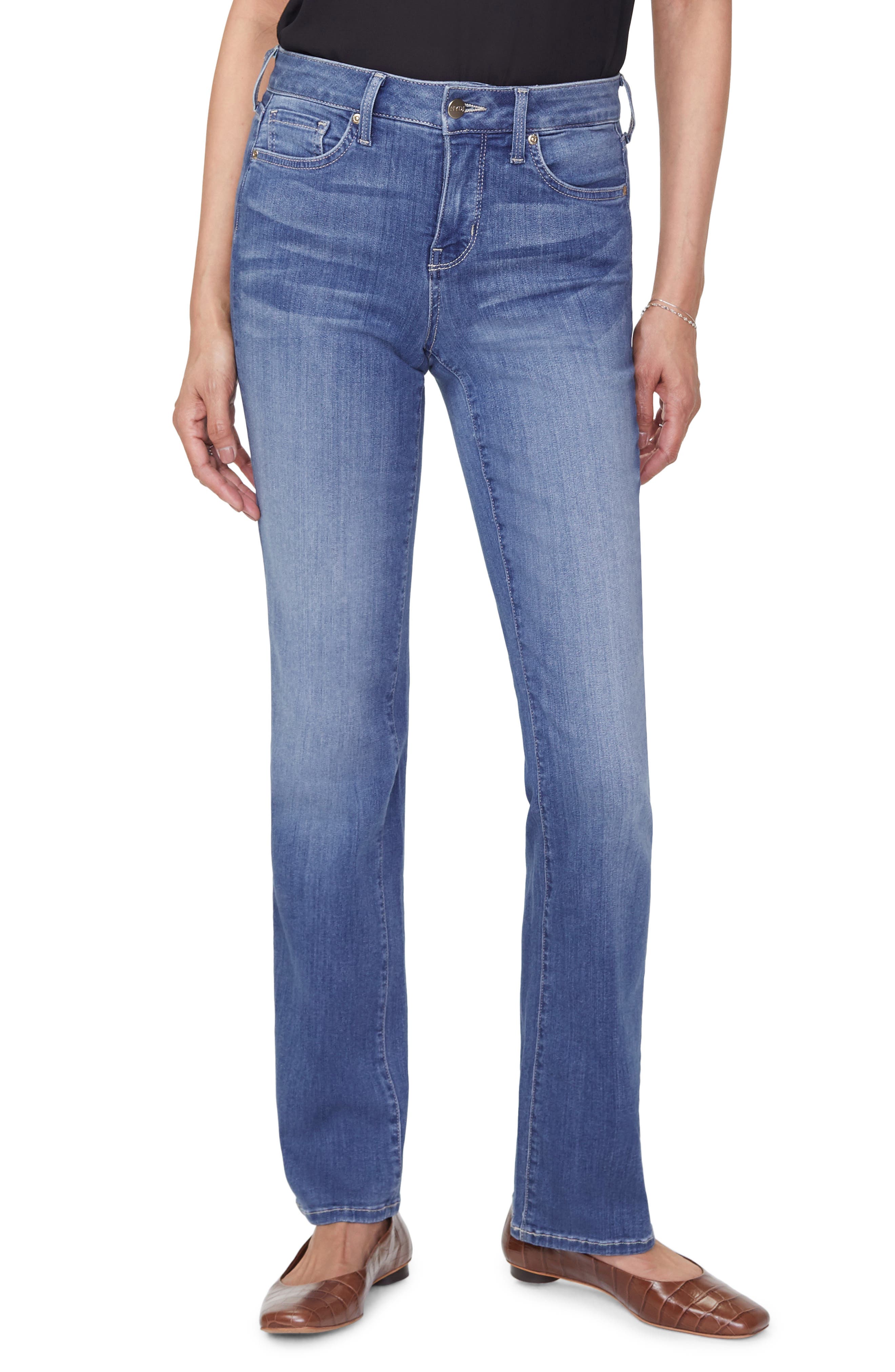 nydj marilyn stretch straight leg jeans