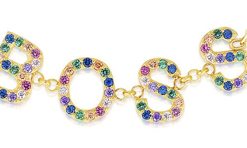 Sphera Milano Cubic Zirconia Boss Bracelet In Gold Rainbow