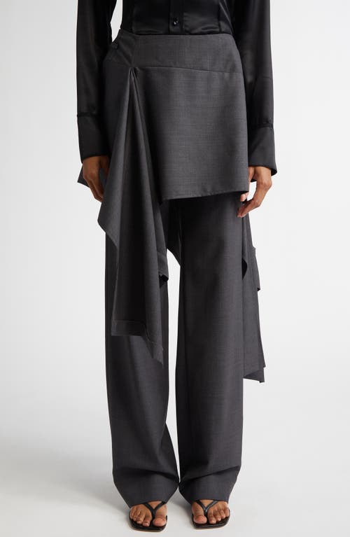 Shop Monse Tailored Skirt Trousers In Charcoal