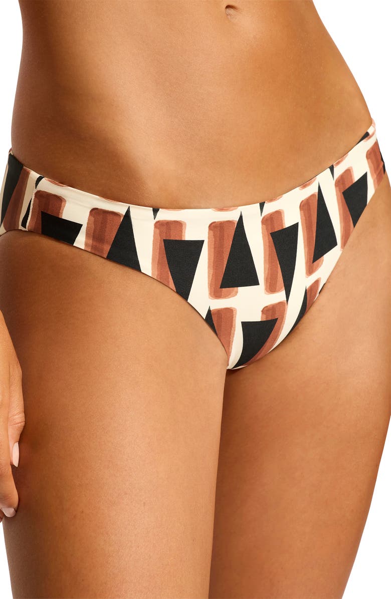 Seafolly Secret Garden Reversible Hipster Bikini Bottoms, Main, color, Black