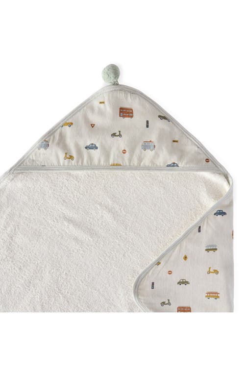 Pehr Follow Me Elephant Organic Cotton Hooded Towel In Rush Hour
