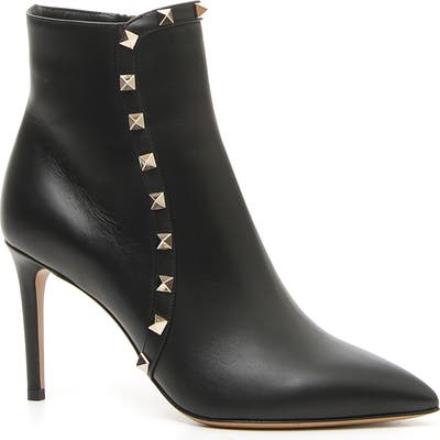 Valentino Garavani Rockstud Pointy Toe Bootie, Black