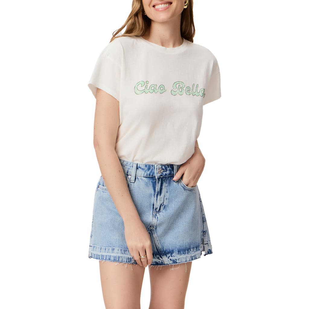 Paige Ren Ciao Bella Cotton & Linen Graphic T-shirt In White