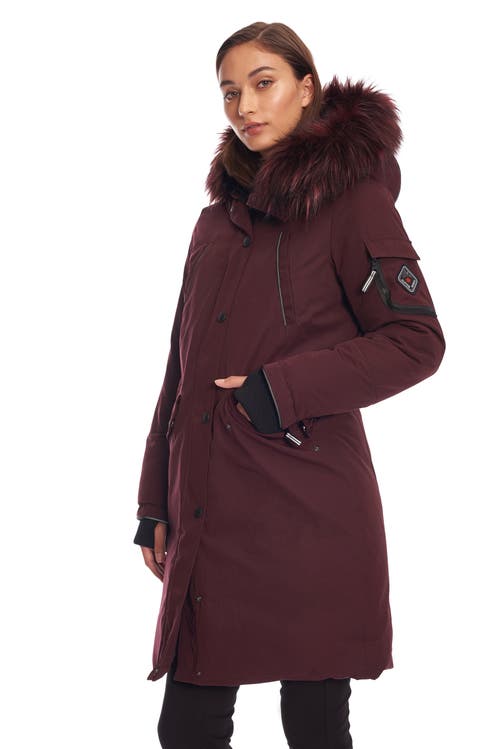 Alpine North Women's Laurentian | Long Parka Winter With Faux Fur Hood In Grape