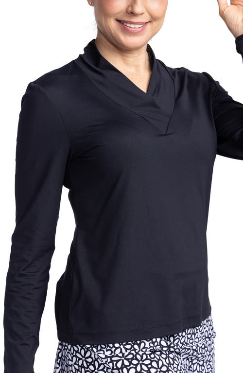 Lovely Layer Golf Top in Black