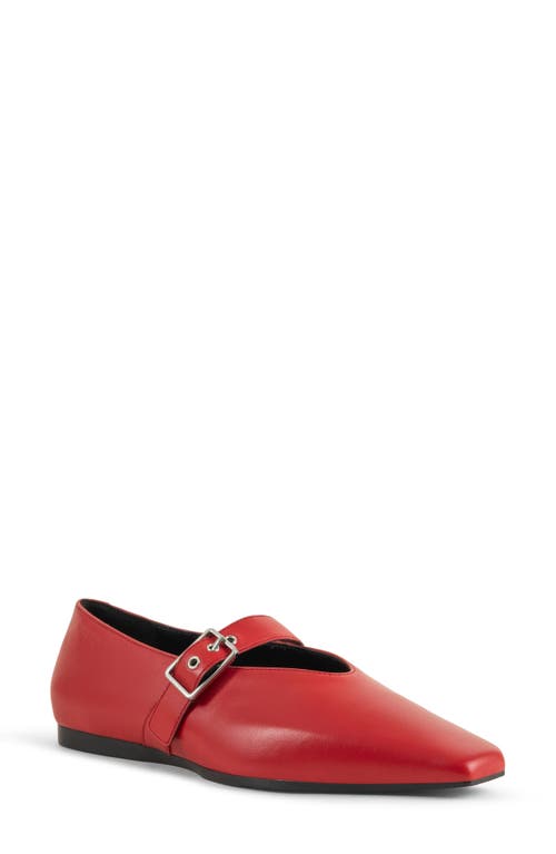 Wioletta Mary Jane Flat in Bright Red