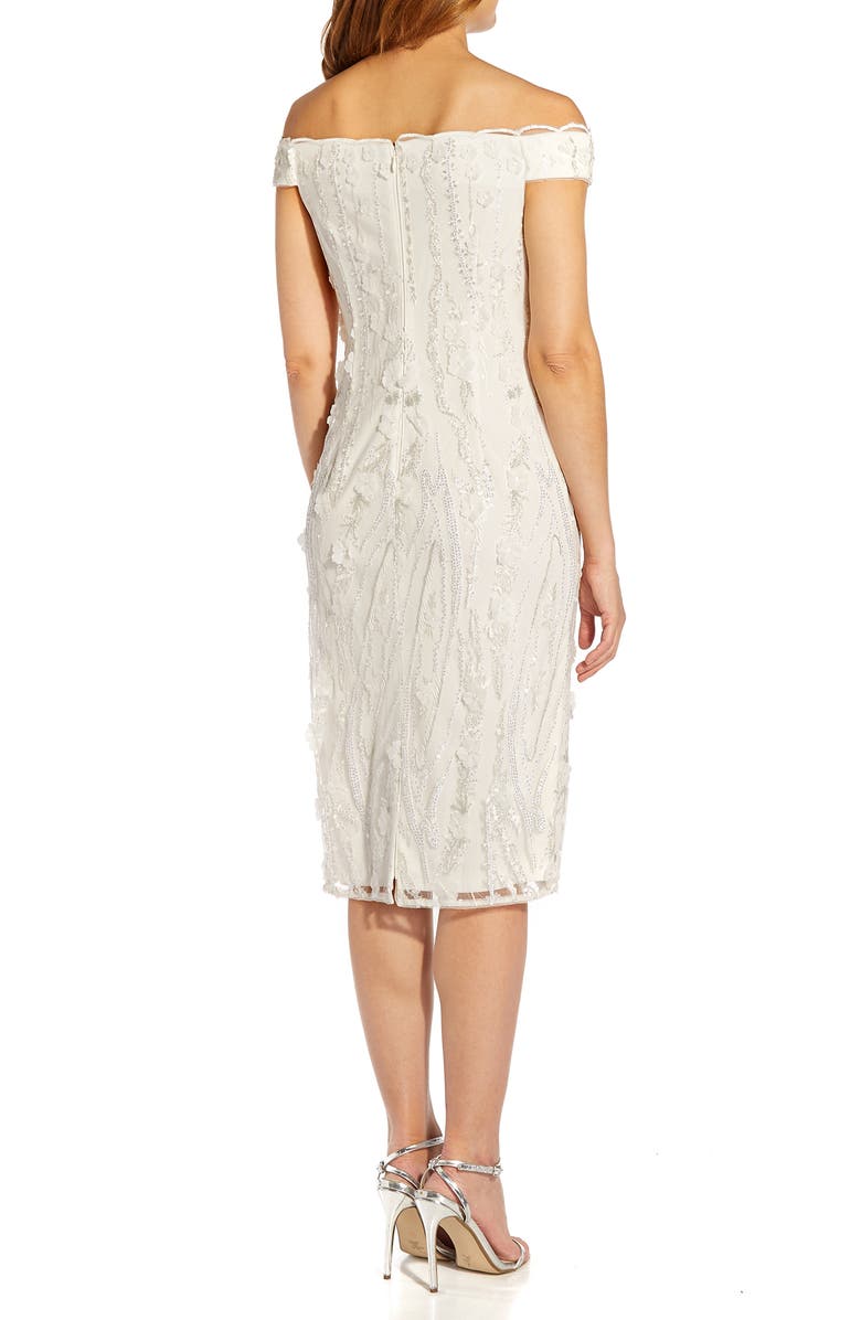 barro carbón Formación Adrianna Papell Beaded Off the Shoulder Cocktail Dress | Nordstrom