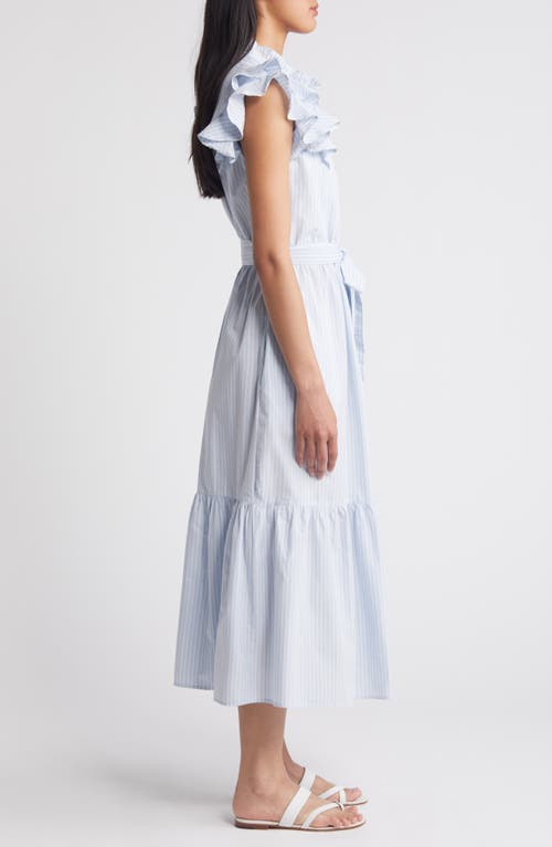 CASLONR CASLON(R) STRIPE RUFFLE SLEEVE MAXI DRESS 