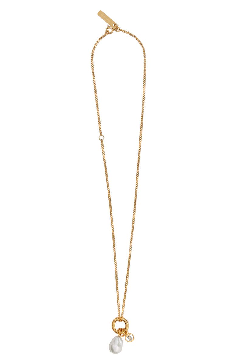 Burberry Logo & Pearl Charm Circle Pendant Necklace | Nordstrom
