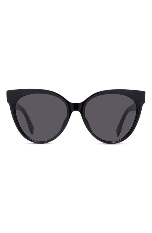 Fendi The  Lettering 56mm Cat Eye Sunglasses In Black