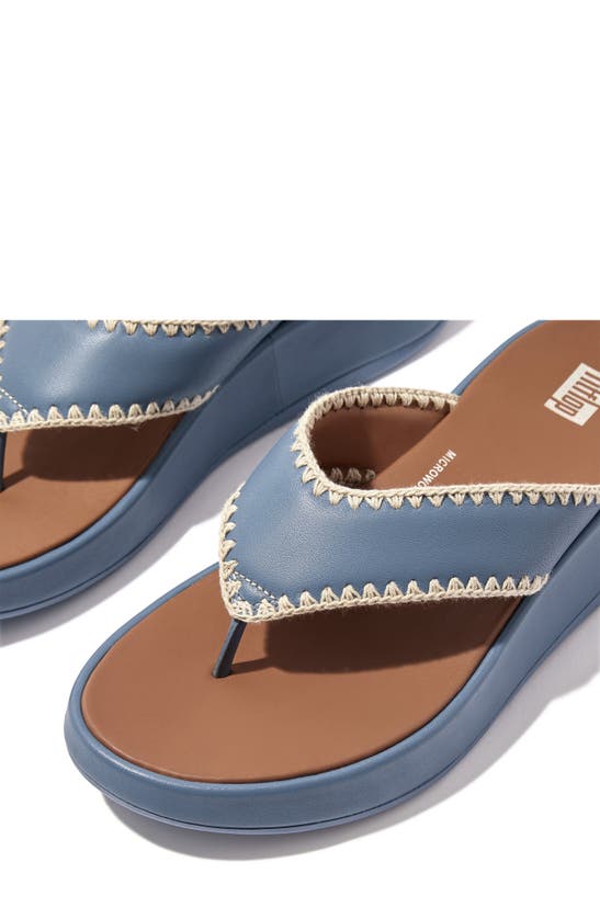 Shop Fitflop F-mode Platform Slide Sandal In Sail Blue