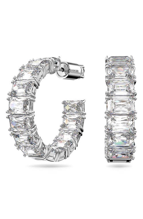 Shop Swarovski Millenia Hoop Earrings In Silver/clear Crystal