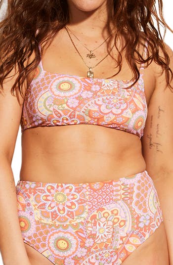  Lucky Brand Women's Side Tie Hipster Bikini Swimsuit Bottom,  Orange//Block Party, Extra Small : Clothing, Shoes & Jewelry